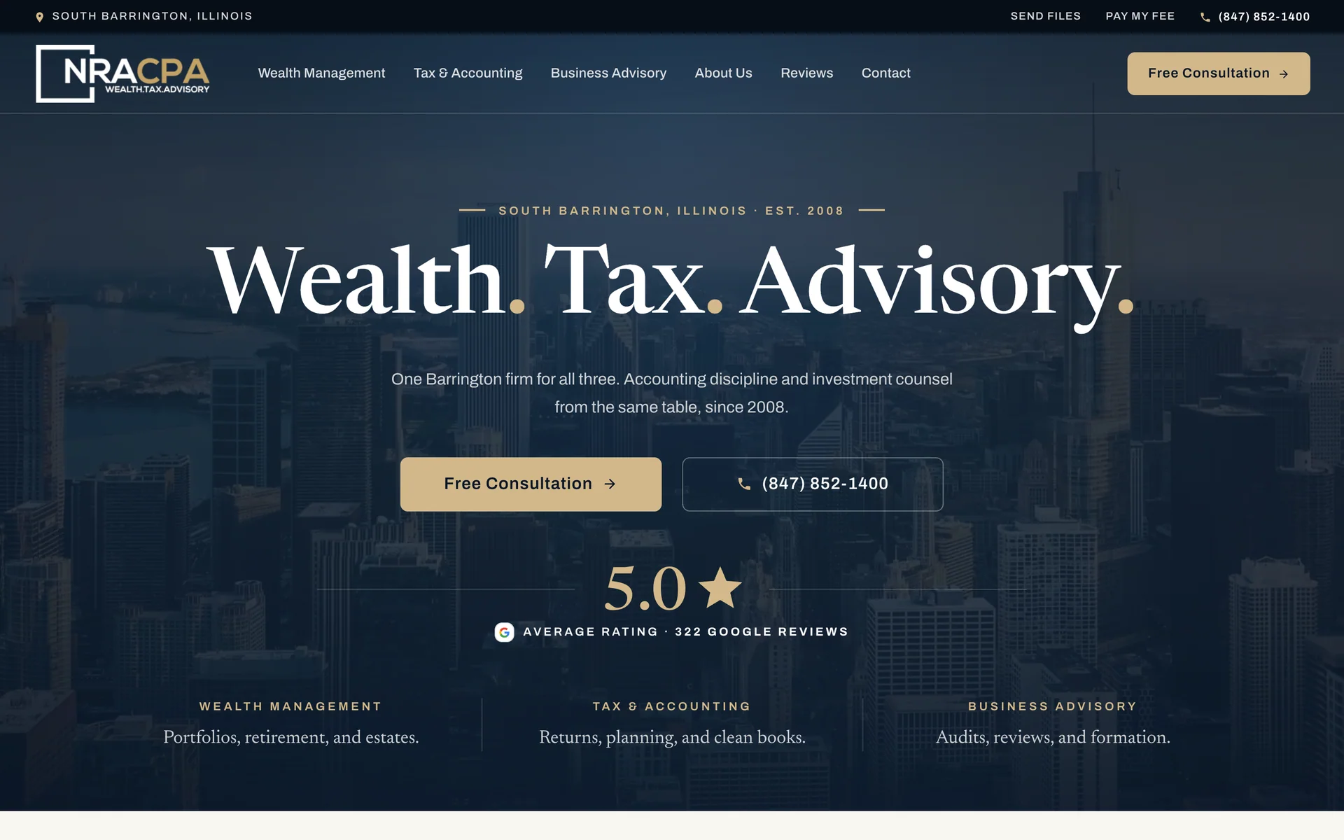 NRACPA desktop homepage after the redesign.